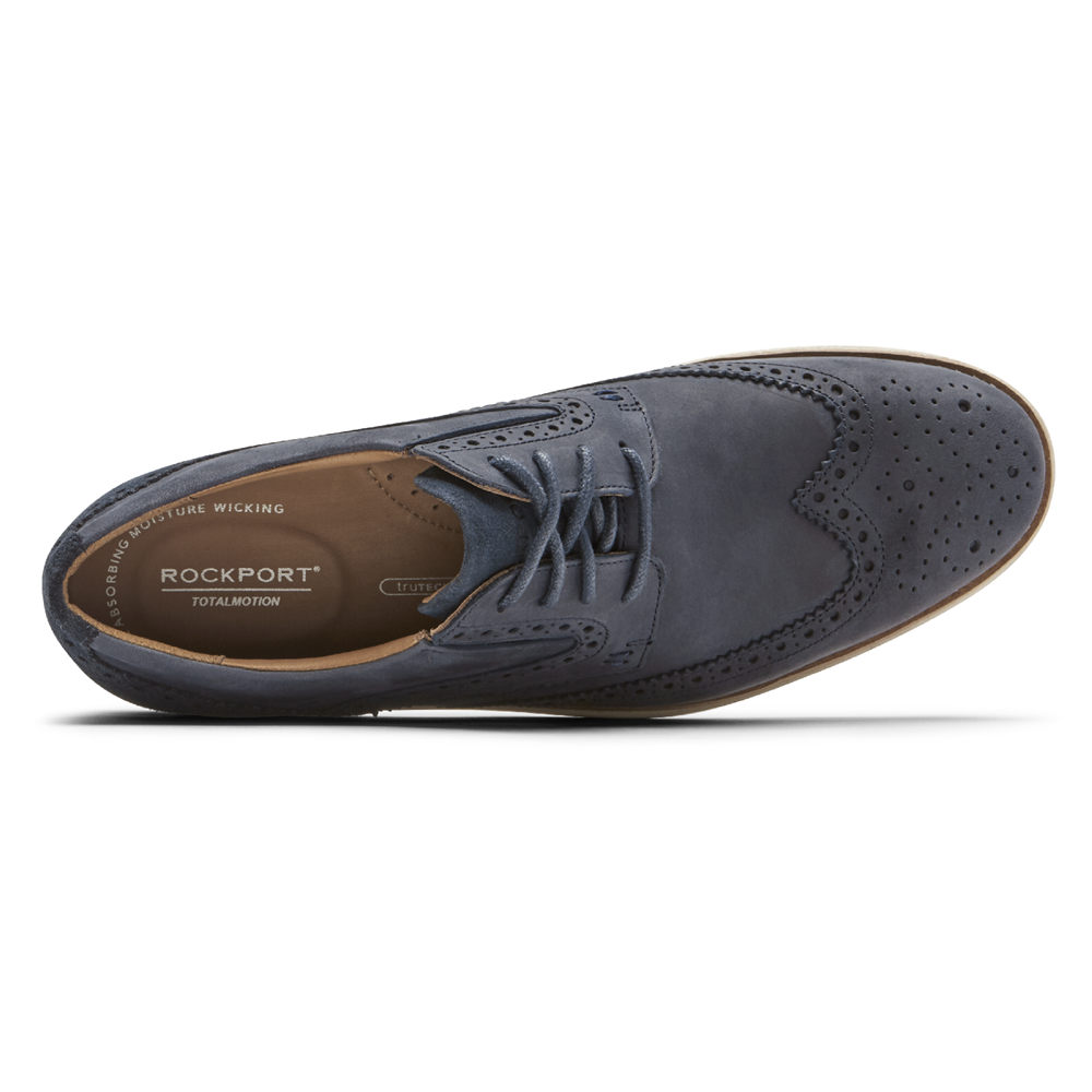 Rockport Singapore Mens Sneakers - Total Motion Classic Dress Wingtip Blue - XU2451307